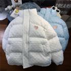 Stand-collar Check Padded Jacket