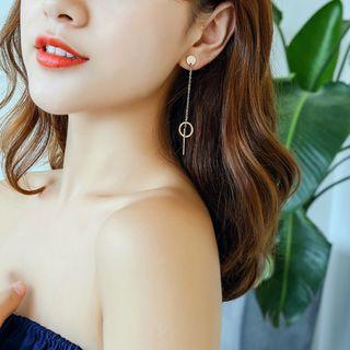 Geometric Hoop & Bar Drop Earring As Shown In Figure - One Size