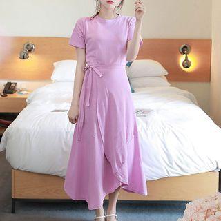 Set: T-shirt + Flared Long Wrap Skirt