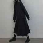 Turtleneck Pullover / Midi A-line Skirt