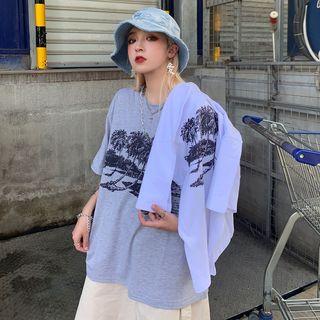 Short-sleeve Beach Printing T-shirt