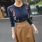 Faux-leather A-line Long Skirt