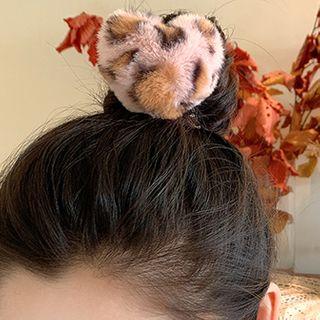 Leopard Print Chenille Hair Tie