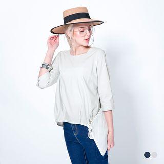 Plain Pleated High Low Tunic