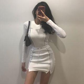 Set: Long-sleeve T-shirt + Pencil Skirt