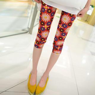 Daisy Print Cropped Leggings