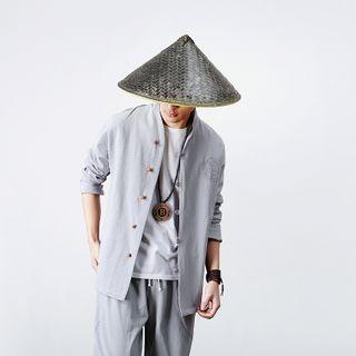 Set: Traditional Chinese Embroidered Shirt + Harem Pants