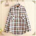 Pocket-detail Gingham Long-sleeve Shirt