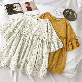 Floral Print Bell-sleeve A-line Minidress