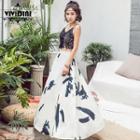 Maxi Printed A-line Skirt