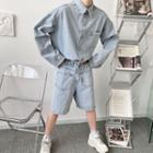 Denim Straight Leg Romper