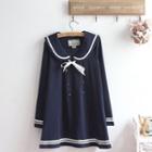 Long-sleeve Sailor Collar A-line Dress