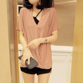 Drop-front V-neck Top