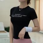 Short-sleeve Lettering Print Sports T-shirt