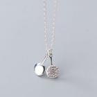 925 Sterling Silver Rhinestone Pendant Necklace S925 Silver - Set - One Size