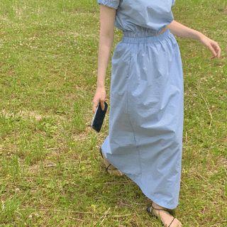 Slit Waistband Maxi Dress