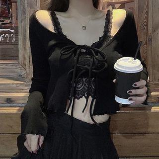 Light Jacket / Sleeveless Lace Top