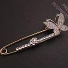 Rhinestone Butterfly Safety Pin Brooch As Shown In Figure - One Size