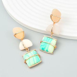 Resin Alloy Dangle Earring 1 Pair - Gold - One Size