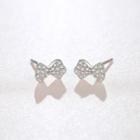 Rhinestone Bow Stud Earring Bow - One Size