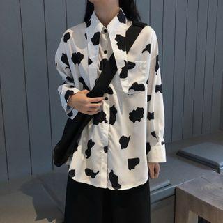 Cow Pint Shirt / Midi A-line Skirt
