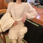 Tassel Long-sleeve Slim-fit Dress As Figure - One Size