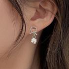 Knot Faux Pearl Dangle Earring 1 Pair - White & Gold - One Size