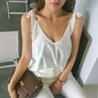 Tie-shoulder V-neck Swing Top