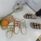 Studded Strap Pvc Platform Slide Sandals