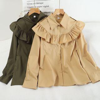 Plain Ruffed Floral Shirt