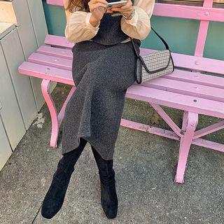 M Lange Wool H-line Long Skirt