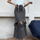 High-waist Cut-out Midi A-line Dress