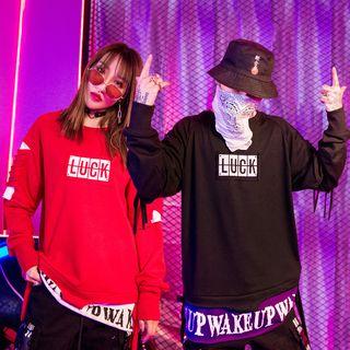 Couple Matching Ripped Lettering Hoodie