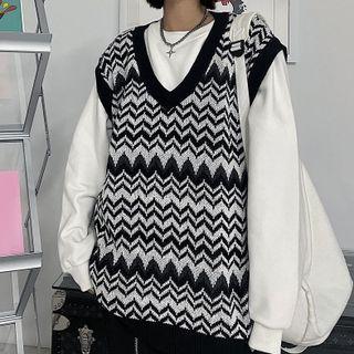 V-neck Chevron Sweater Vest
