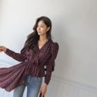 Asymmetric Peplum Floral Blouse