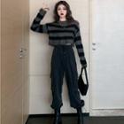 Striped Cropped Sweater / Cropped Harem Pants