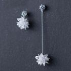925 Sterling Silver Snowflake Non-matching Drop Earring