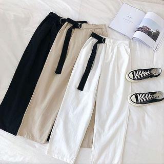 Belt Panel High-waist Harem Pants