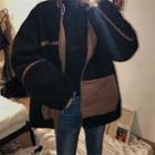 Couple Matching Checked Panel Faux Shearling Jacket