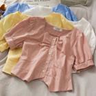 Short-sleeve Slim-fit Crop Shirt