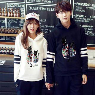 Couple Matching Cat Print Hoodie / Pants