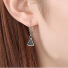 Triangle Sterling Silver Dangle Earring With Gift Box - 1 Pair - Black Triangle - Silver - One Size