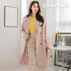 Plus Size Double-breasted Pastel Coat
