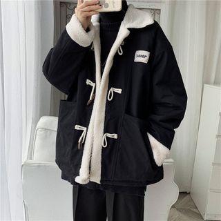 Fleece Trim Toggle-front Coat