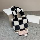 Check Fleece Tote Bag Black & White - One Size