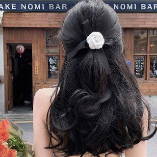 Flower Hair Clip 1 Pc - Black & White - One Size
