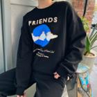 Letter Dog Print Sweatshirt