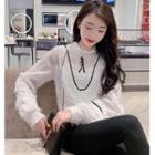 Feather-accent Blouse