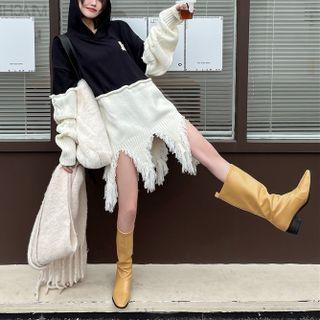 Color Block Distressed Oversized Sweater