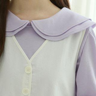 Layered-collar Pastel Pullover
